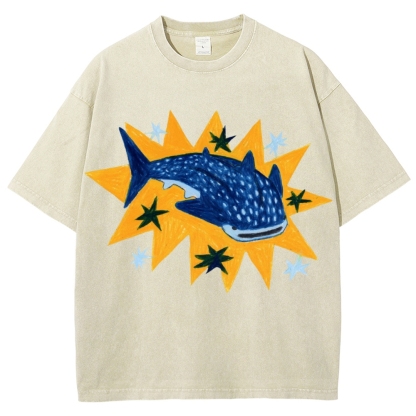 Whale Shark Unisex Vintage Washed Tee