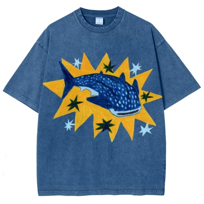 Whale Shark Unisex Vintage Washed Tee