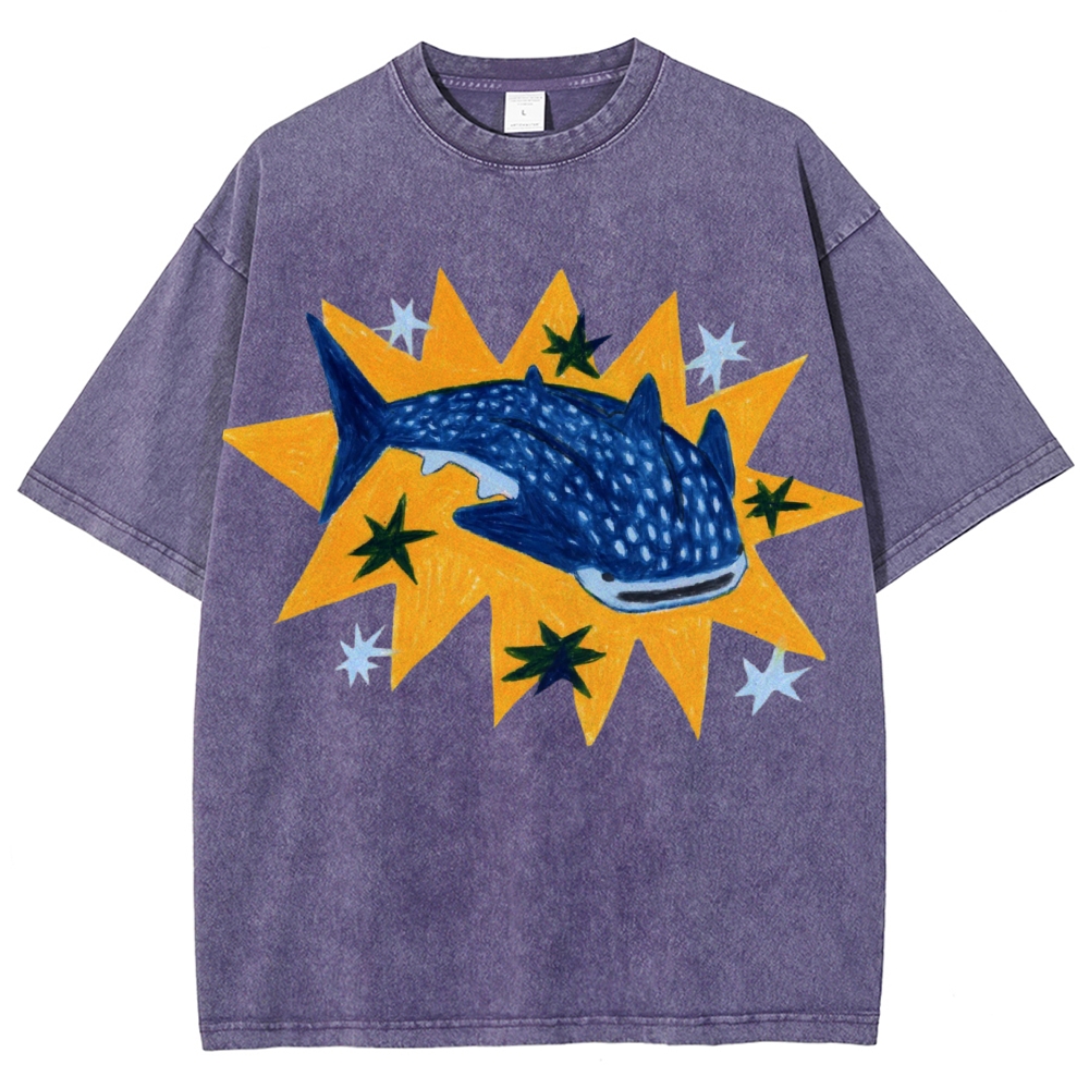 Whale Shark Unisex Vintage Washed Tee