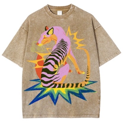Salute to Thylacine Unisex Vintage Washed Tee
