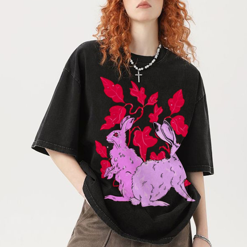Two Hares Unisex Vintage Washed Tee