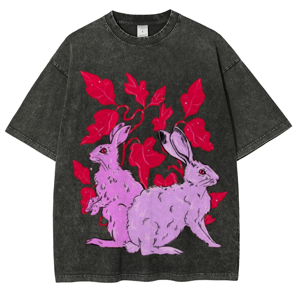 Two Hares Unisex Vintage Washed Tee