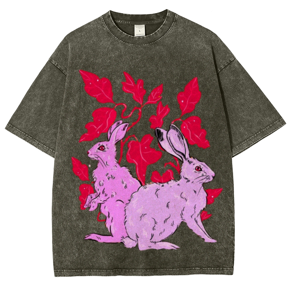 Two Hares Unisex Vintage Washed Tee