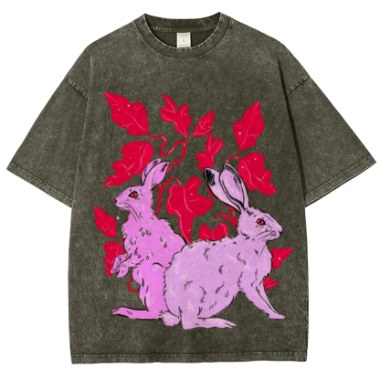 Two Hares Unisex Vintage Washed Tee