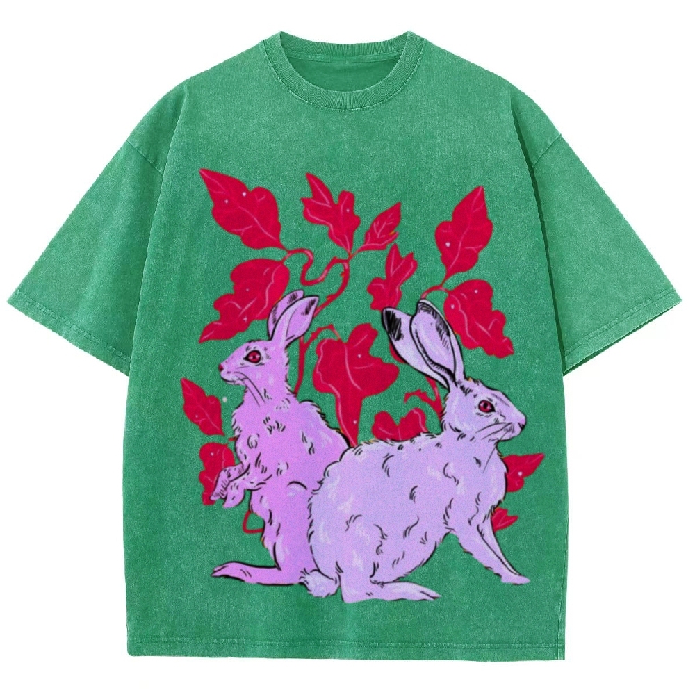 Two Hares Unisex Vintage Washed Tee