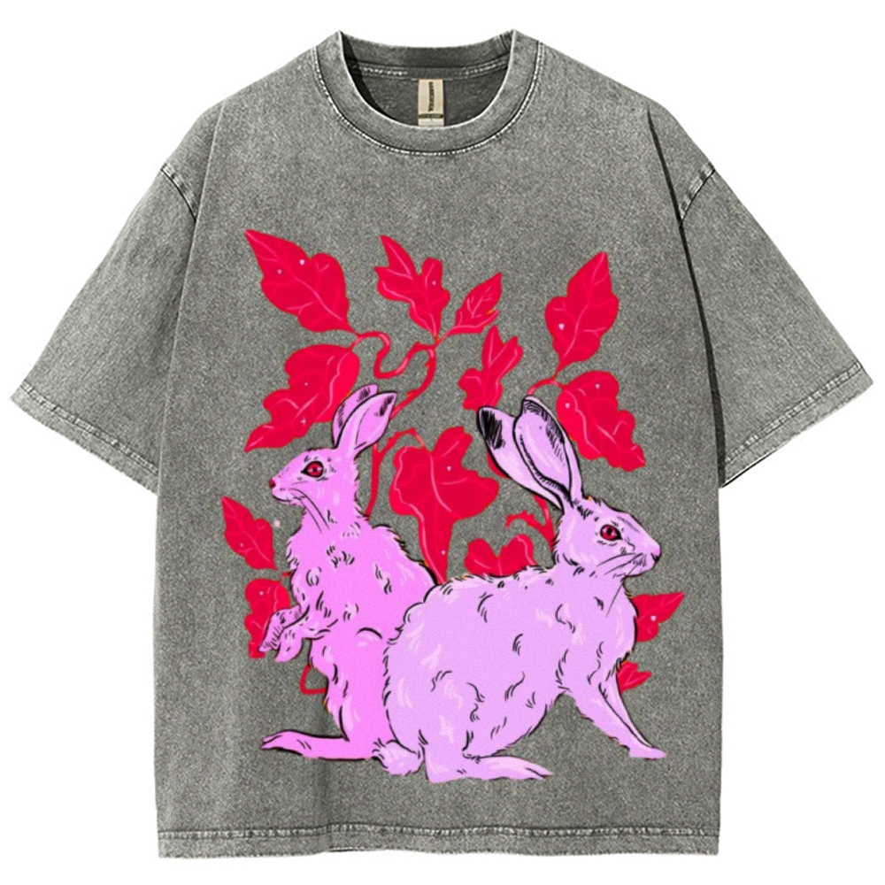 Two Hares Unisex Vintage Washed Tee