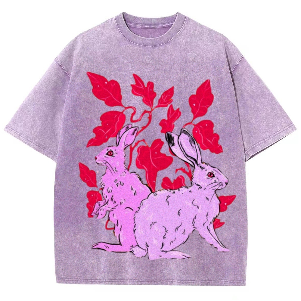 Two Hares Unisex Vintage Washed Tee