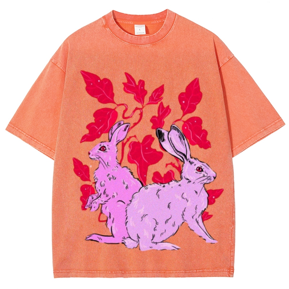 Two Hares Unisex Vintage Washed Tee