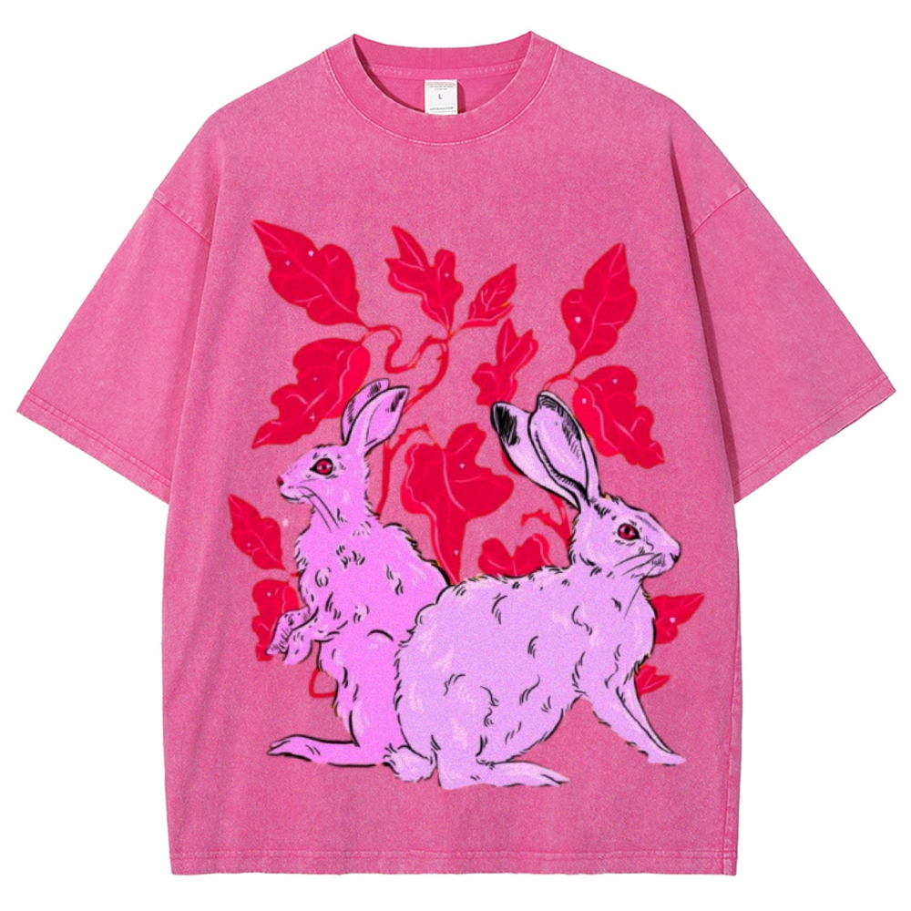Two Hares Unisex Vintage Washed Tee