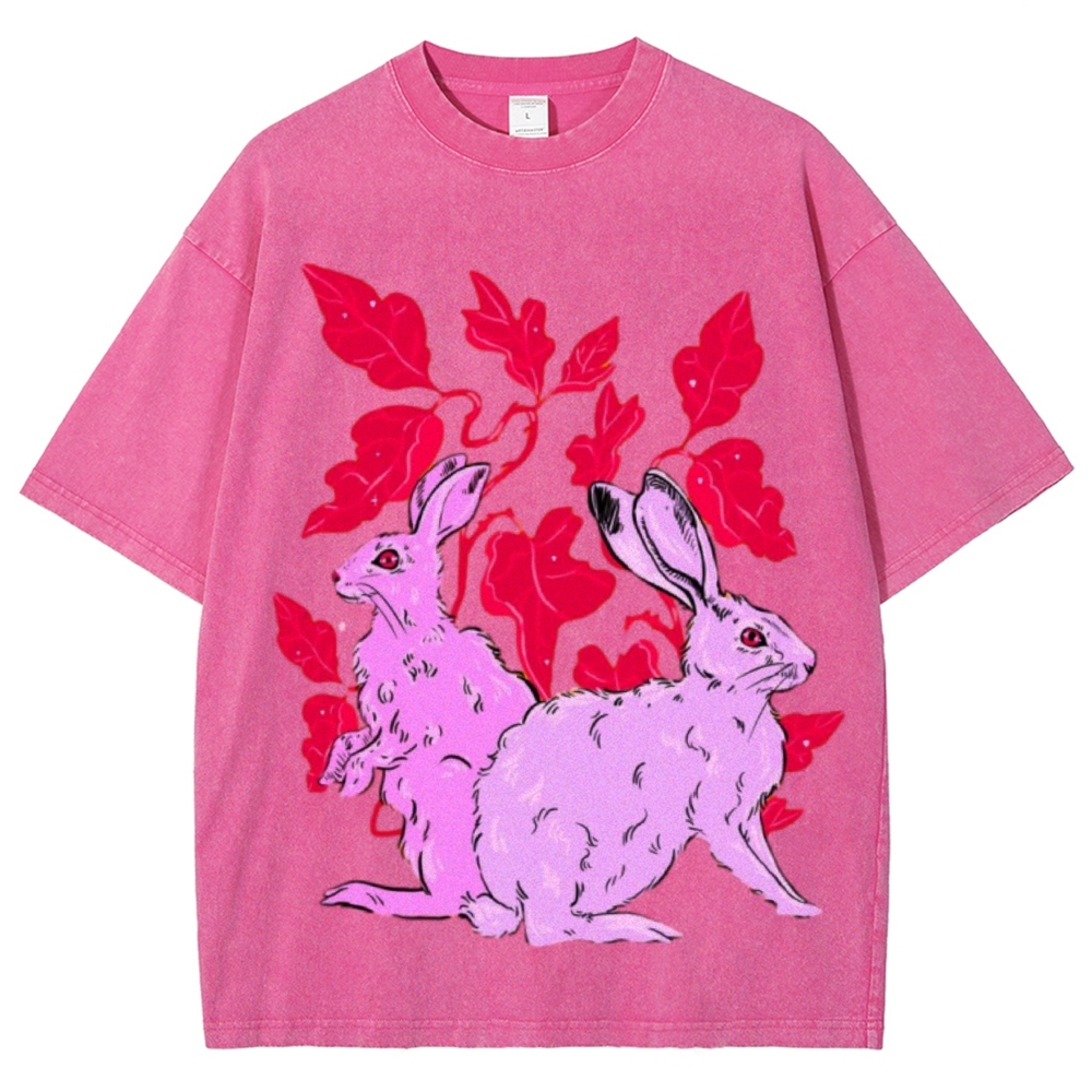 Two Hares Unisex Vintage Washed Tee