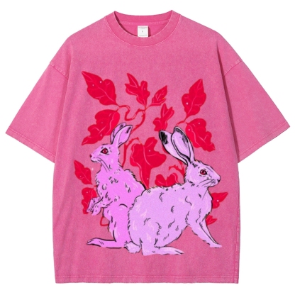 Two Hares Unisex Vintage Washed Tee