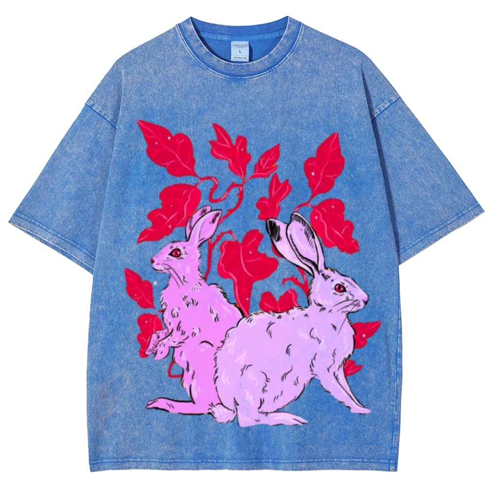 Two Hares Unisex Vintage Washed Tee