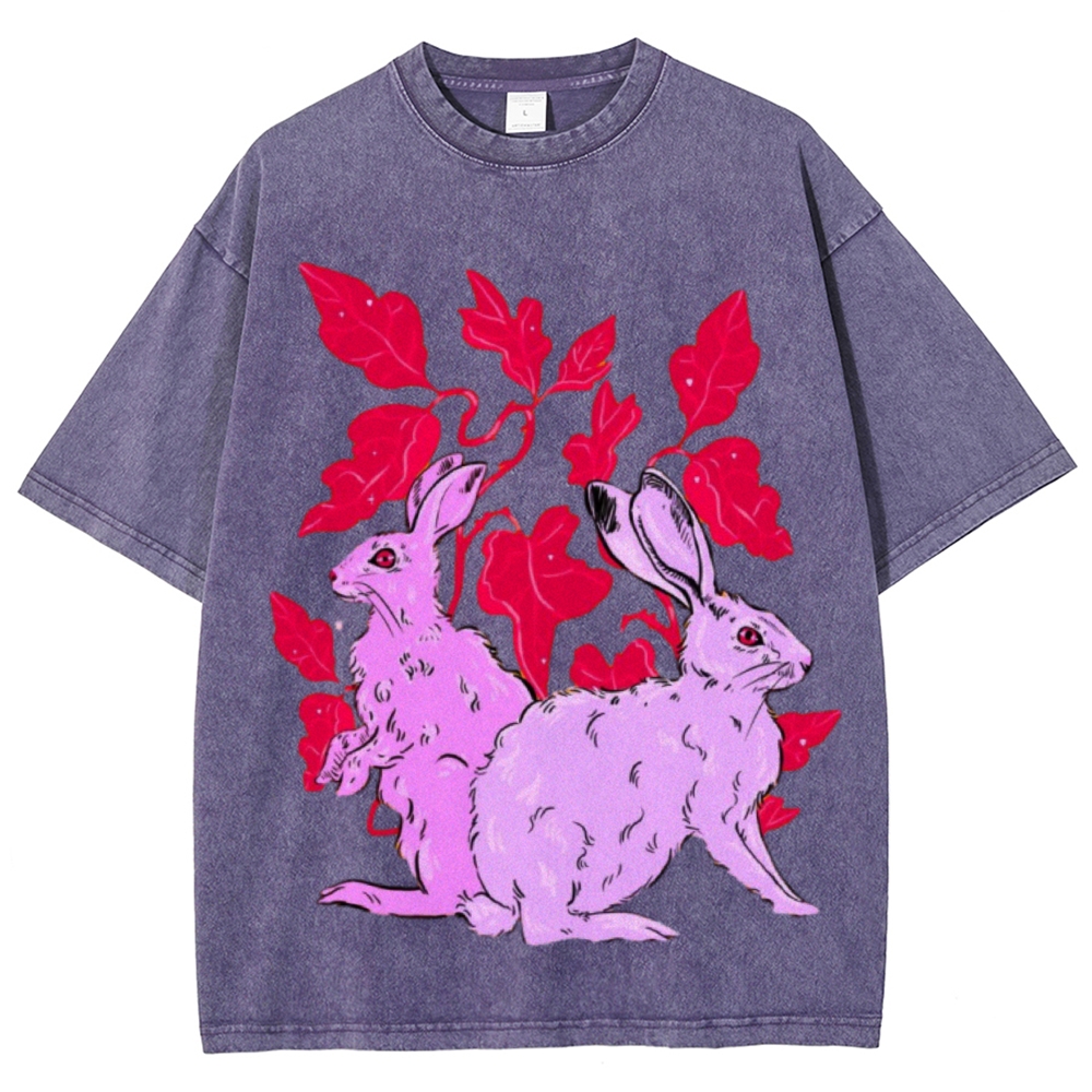 Two Hares Unisex Vintage Washed Tee