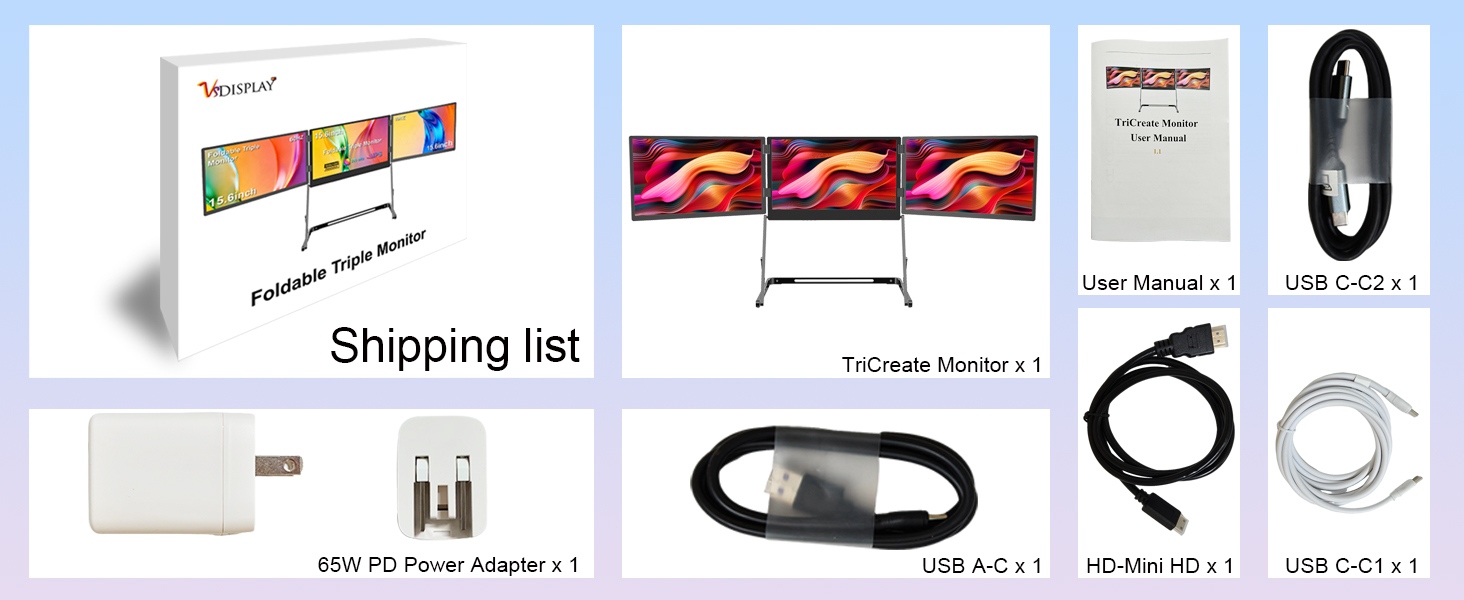 15.6 inch Laptop Screen Extender three monitors