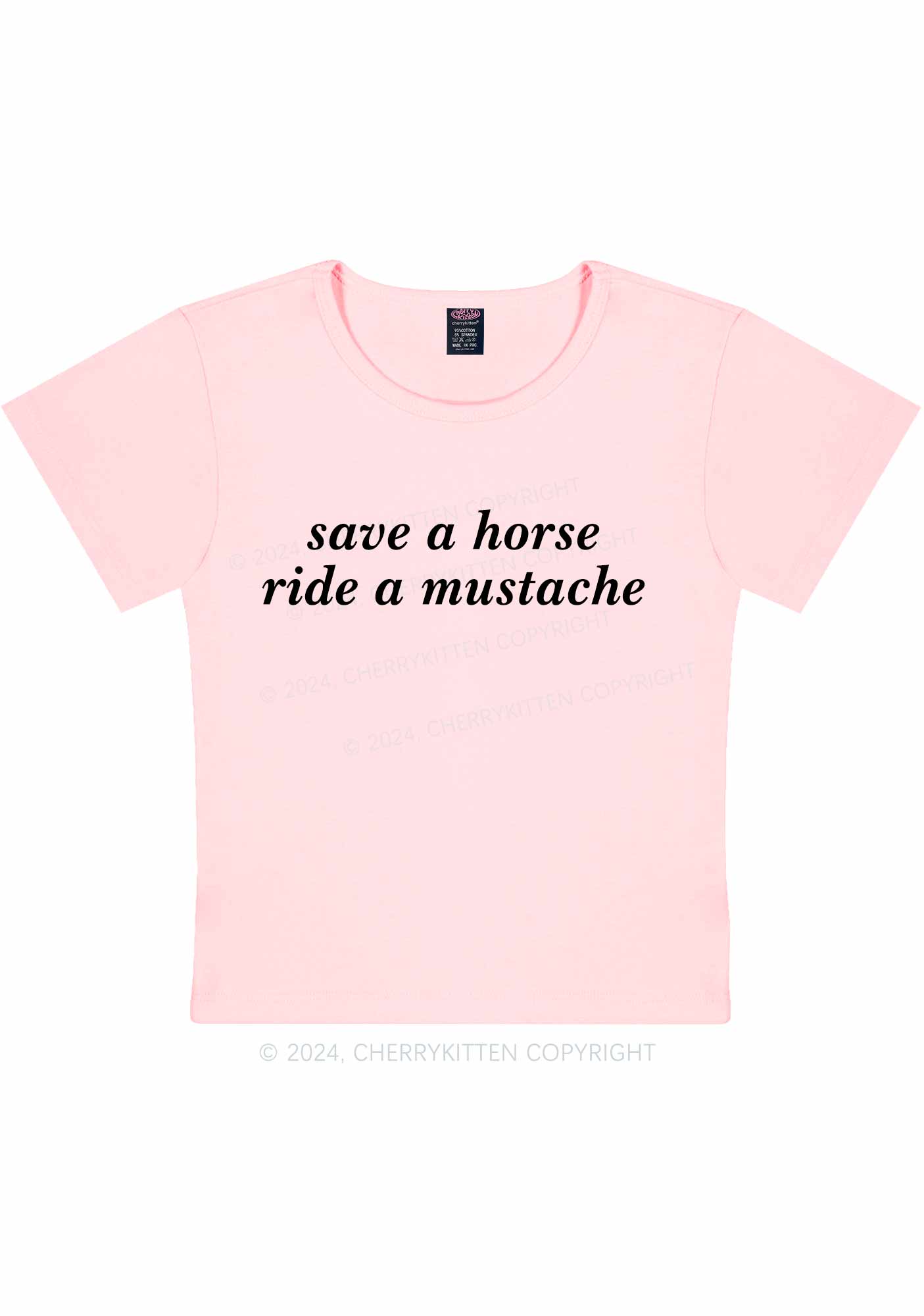 Ride A Mustache Y2K Baby Tee 