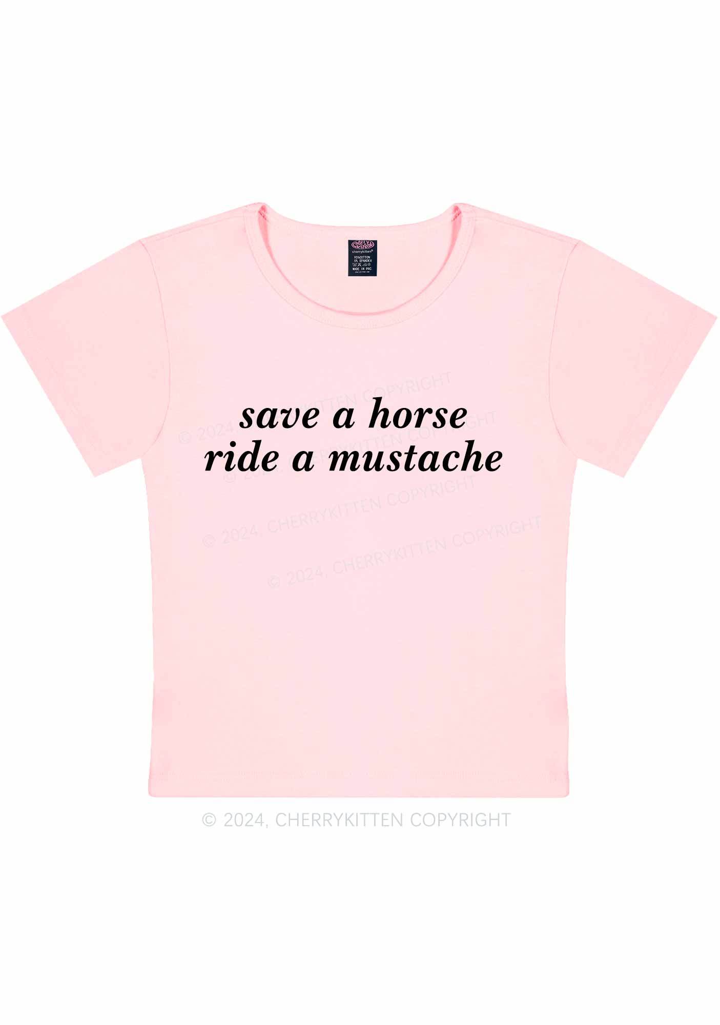 Ride A Mustache Y2K Baby Tee 