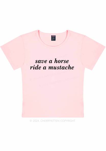 Ride A Mustache Y2K Baby Tee 