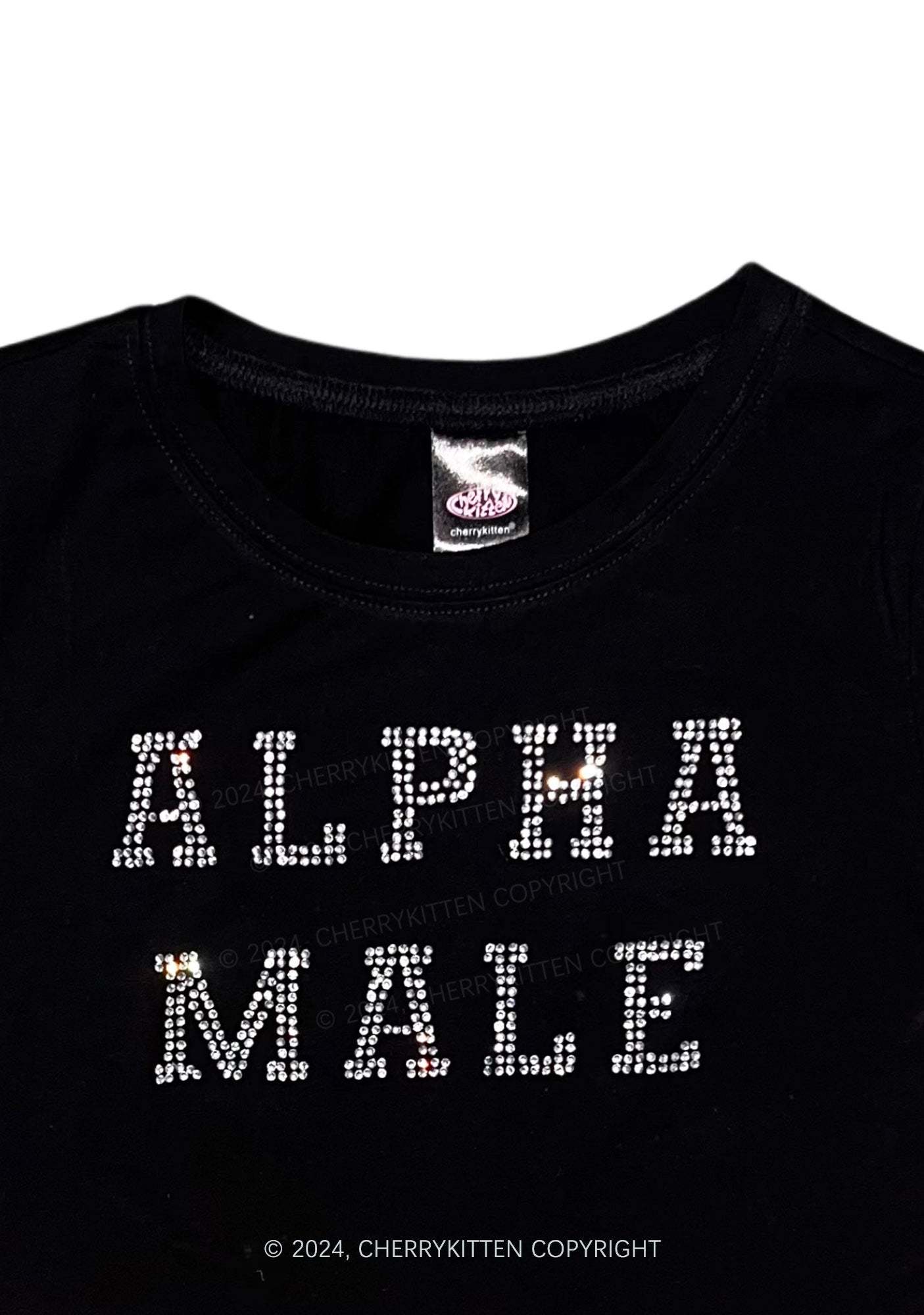 Rhinestone Alpha Male Y2K Baby Tee 