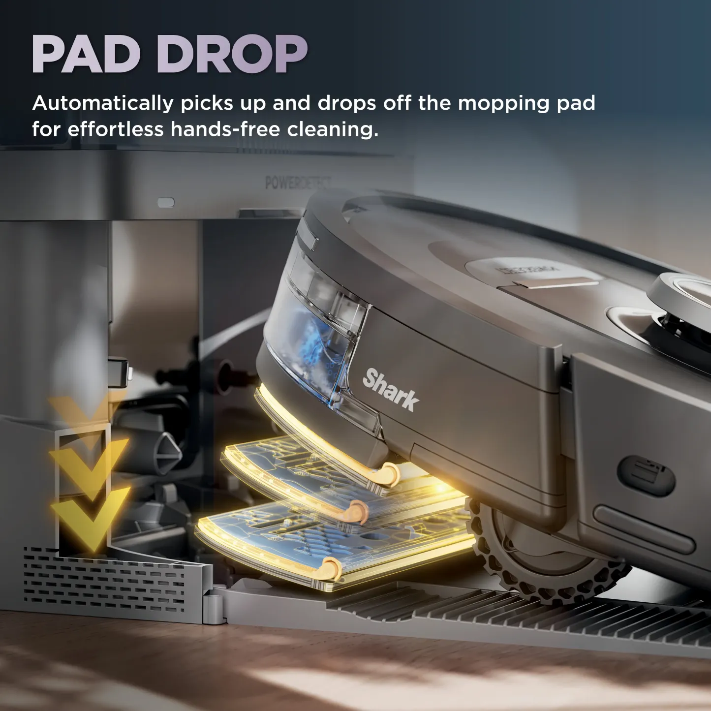 Shark PowerDetect 2-in-1 Robot Vacuum and Mop with NeverTouch Base - RV2820YE