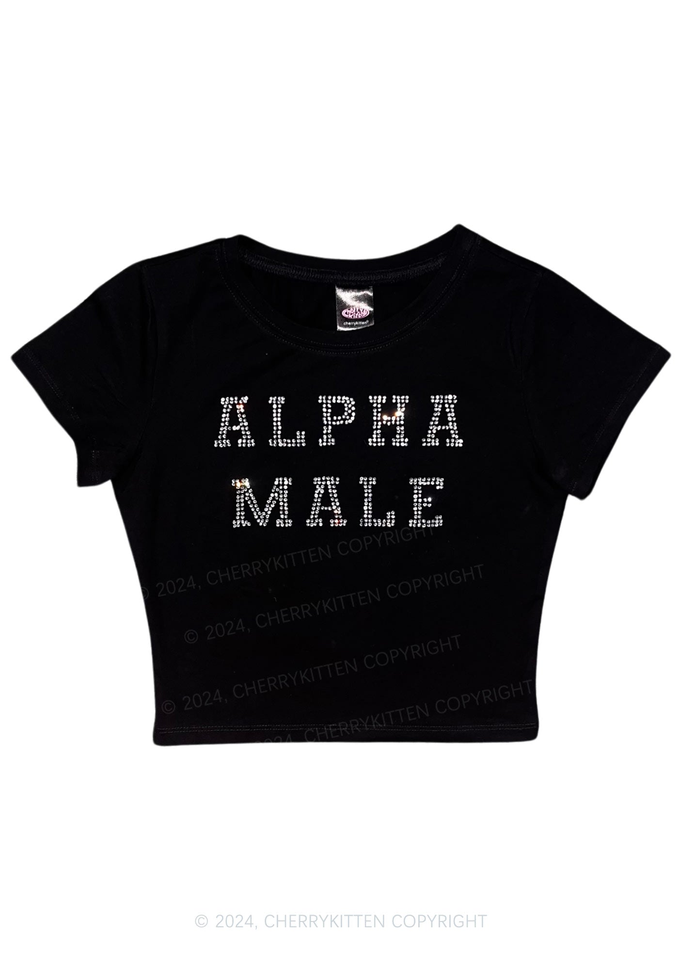 Rhinestone Alpha Male Y2K Baby Tee 