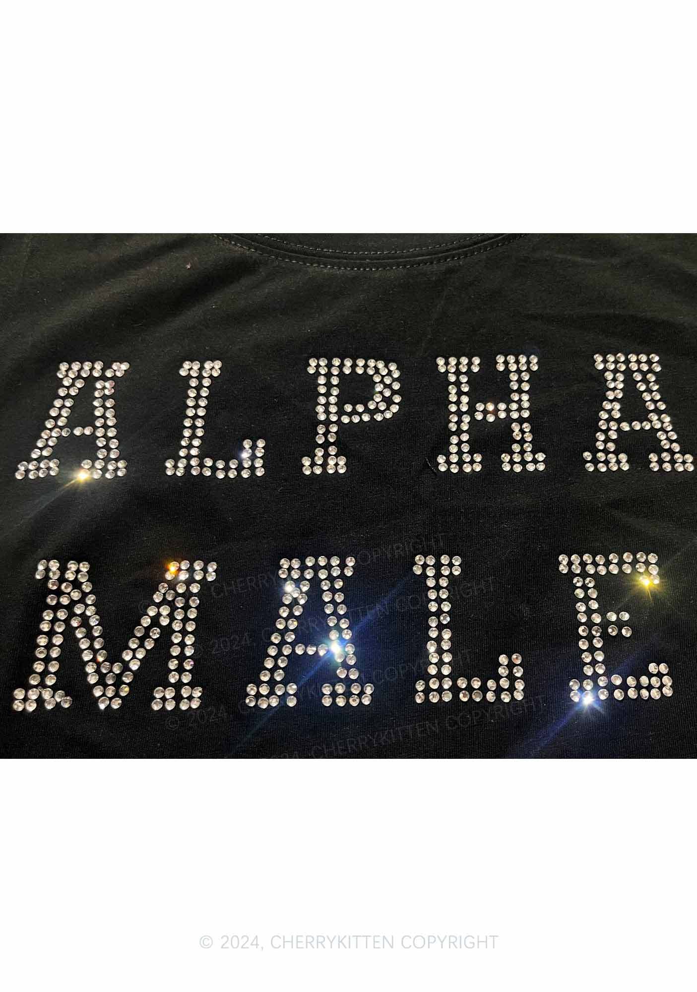 Rhinestone Alpha Male Y2K Baby Tee 