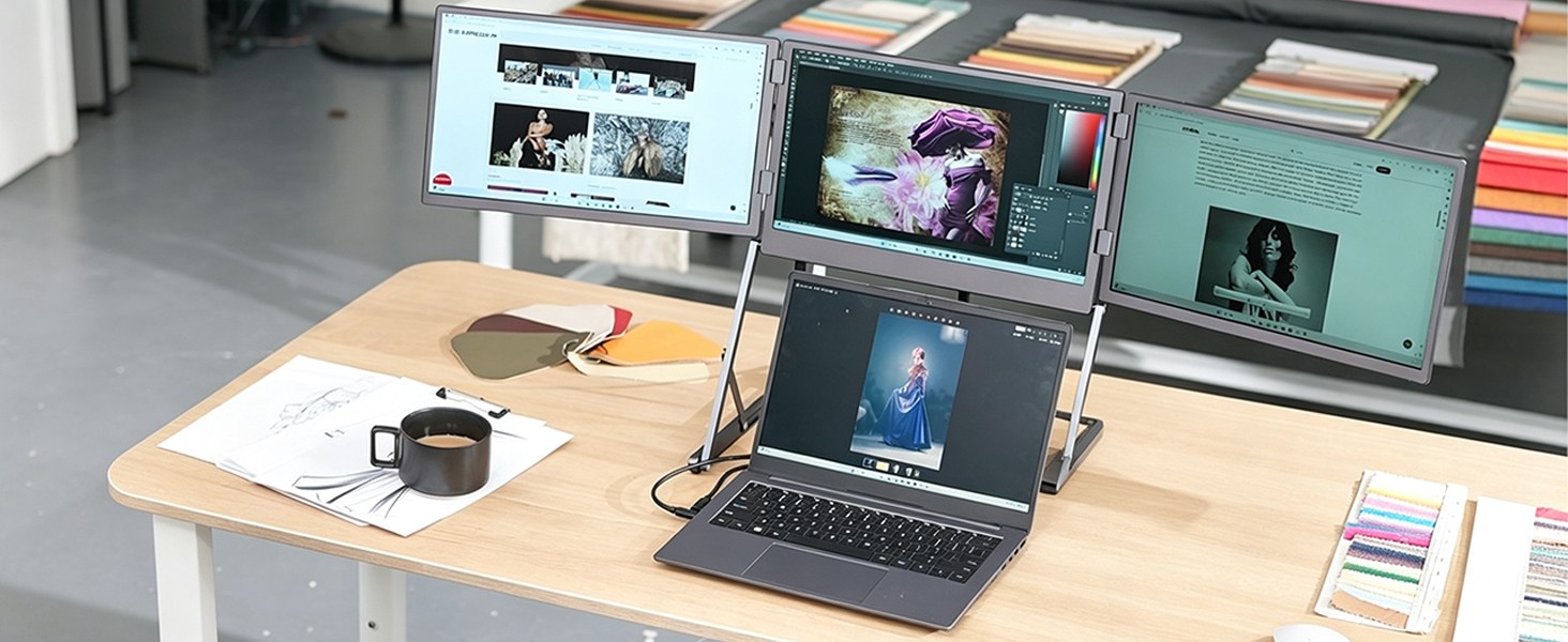 14 inch triple monitor