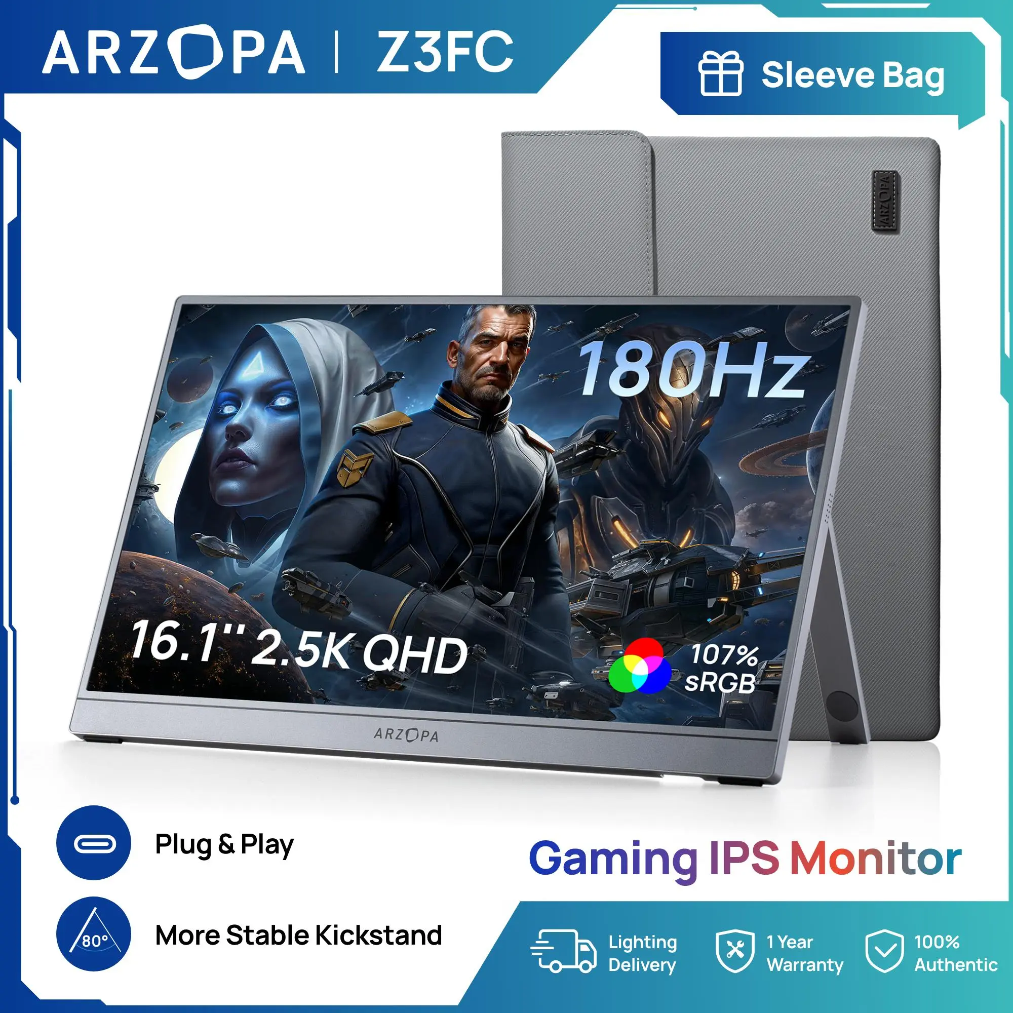 Z3FC 16.1 Portable Gaming Monitor Gray