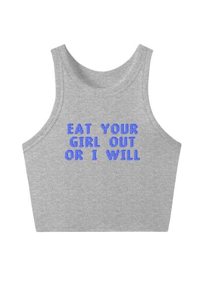 Eat Your Girl Out Y2K Crop Tank Top 