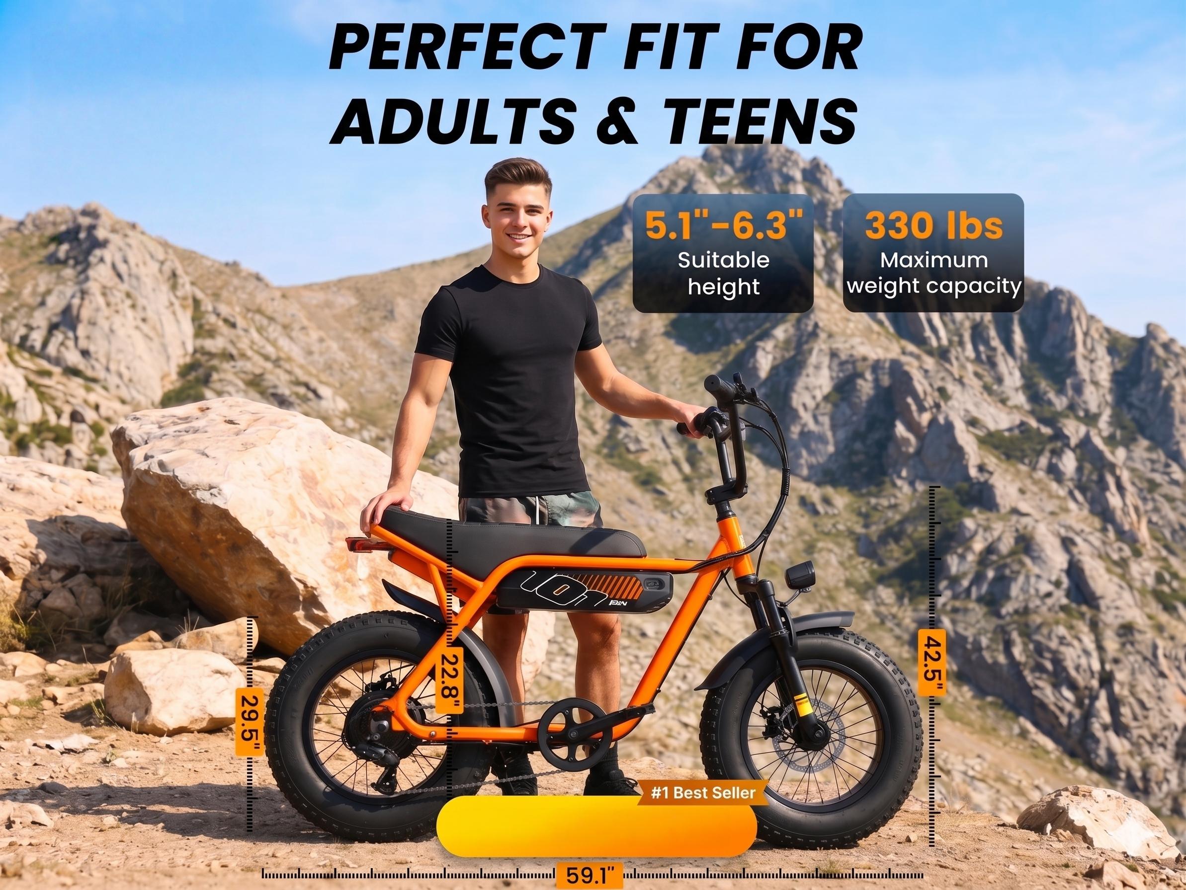 [summerwins] ESKUTE V101 1500W Electric Bike for Adults: 28MPH Speed, 16x4.0 Fat Tire All-Terrain E-bike | Smart NFC Unlock, 48V 13Ah Battery, 330lb Max Load, 7-Speed Commuter & Off-Road Ebike range 50-60 mile((w/ PAS 1)