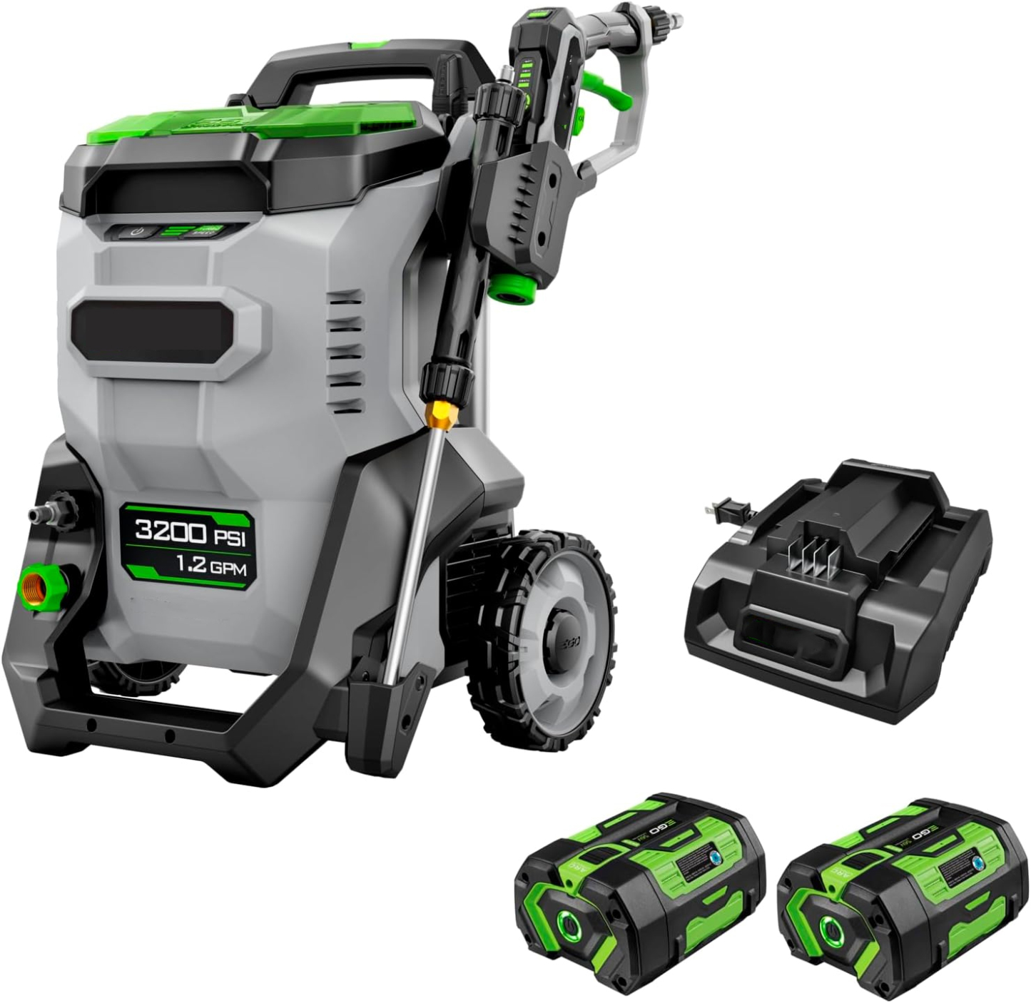 🔥Spring Fresh Sale 🎁Electric Pressure Washer, 3200 PSI Power Washer, Includes (2) 56V 6.0Ah Batteries and Charger - HPW3204-2