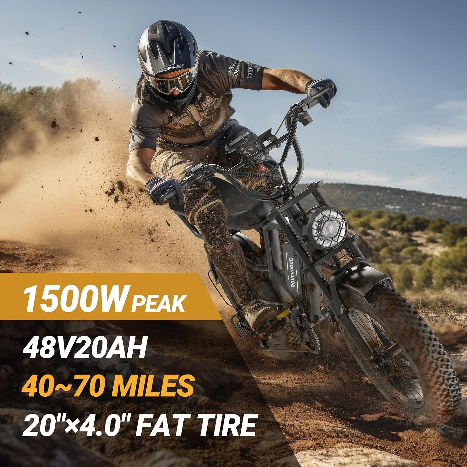 Electric E-Bike | Full Suspension | 1500W Peak Motor | 31/25 mph Top Speed | 25–70 Range | 48V 960/748 Wh Removable Battery | LED Headlights | 20/16-Inch All-Terrain Fat Tires |