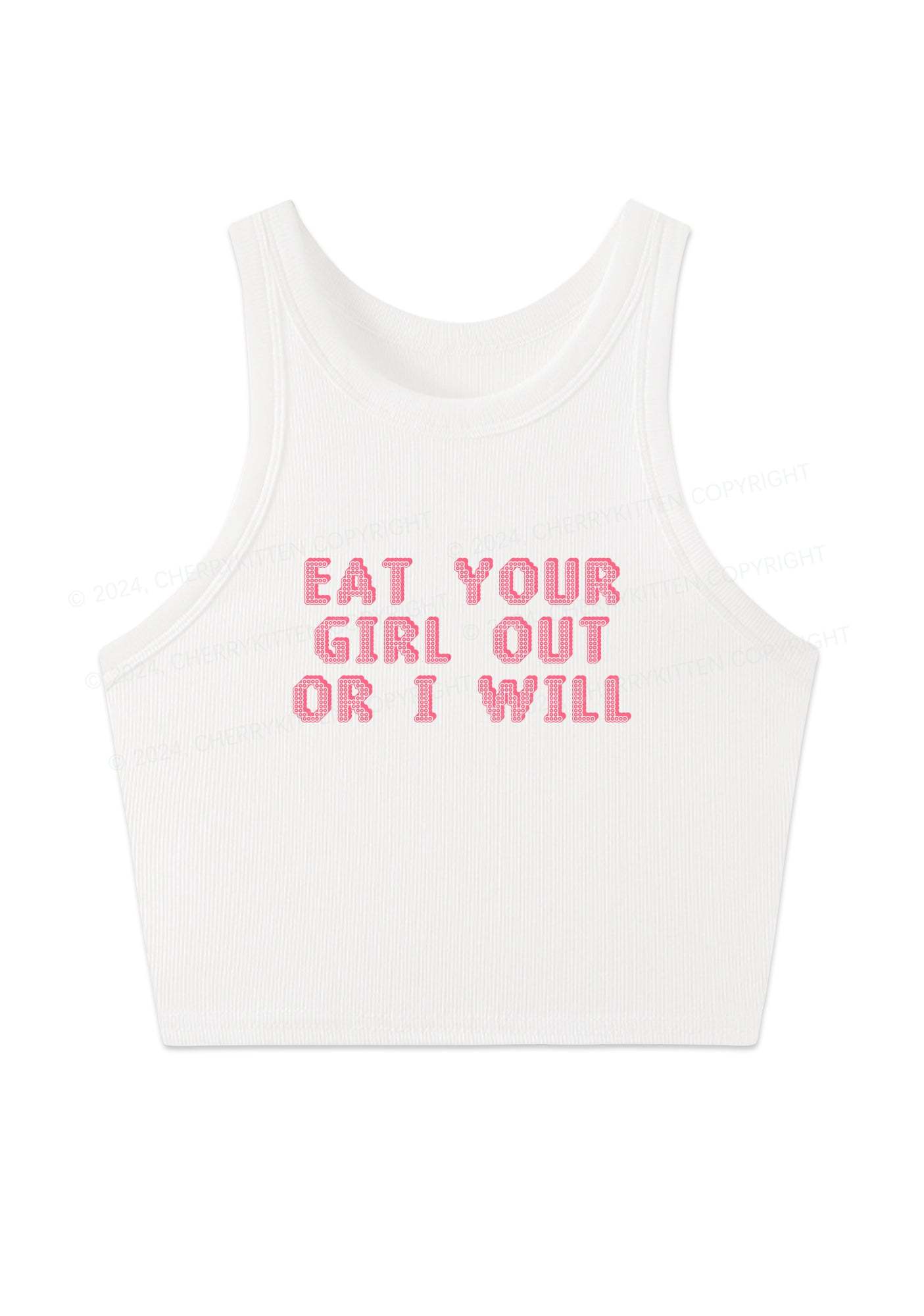 Eat Your Girl Out Y2K Crop Tank Top Cherrykitten