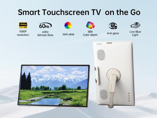 Ktc MegPad A25Q5 25in Touch Screen FHD IPS Panel Portable Smart TV Monitor with Case, Qualcomm 8-Core CPU, 8GB+128GB, Android 14, EDLA Certification, 8MP Camera, 2×8W+2×4W Speakers, Remote Control, 5000mAh Built-In Battery, Wi-Fi 5 Ktc MegPad A25Q5 25in Touch Screen FHD IPS Panel Portable Smart TV Monitor with Case, Qualcomm 8-Core CPU, 8GB+128GB, Android 14, EDLA Certification, 8MP Camera, 2×8W+2×4W Speakers, Remote Control, 5000mAh Built-In Battery, Wi-Fi 5