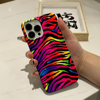 Color Tiger print Apple 16 phone case iPhone15 Internet Red 14promax film hard case 13 phone case 12 women