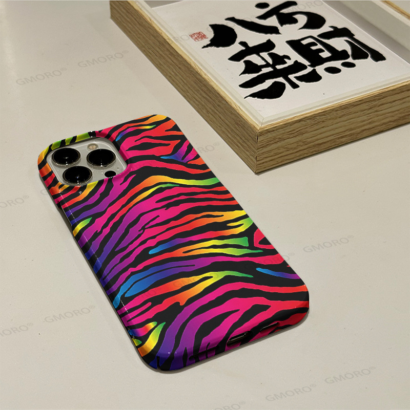 Color Tiger print Apple 16 phone case iPhone15 Internet Red 14promax film hard case 13 phone case 12 women