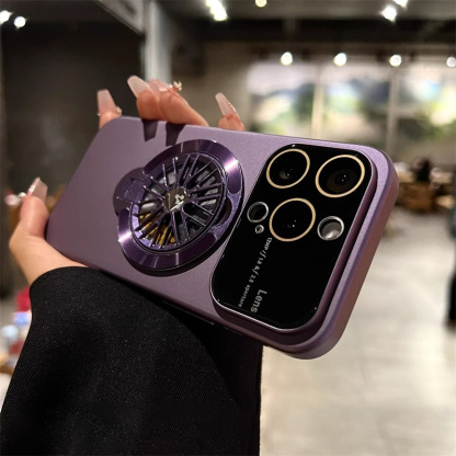 High-grade Rotating Gyroscope Magnetic Bracket Anti-fall Mobile Phone Case for iPhone