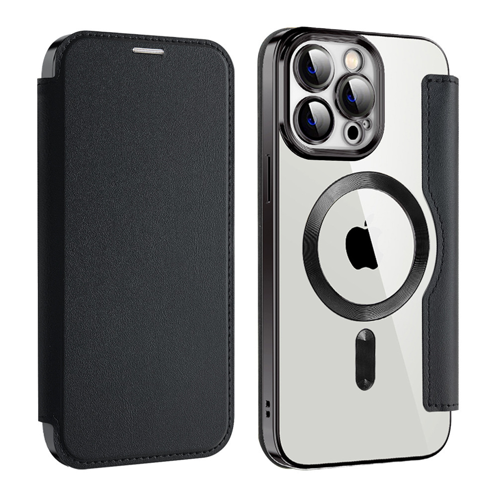 Leather Wallet Magsafe Bracket Mobile Phone Case for Apple iPhone