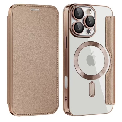Leather Wallet Magsafe Bracket Mobile Phone Case for Apple iPhone