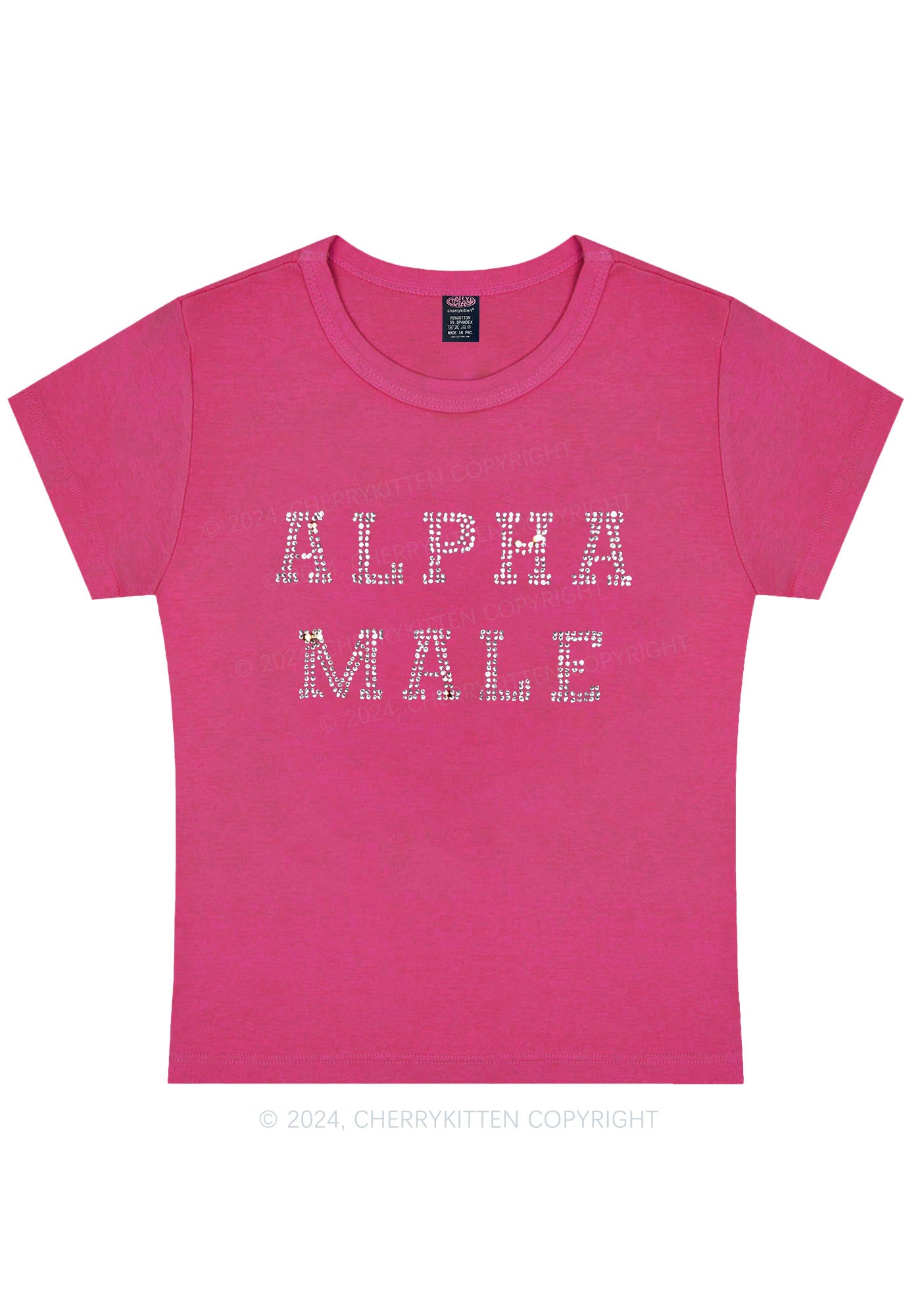 Rhinestone Alpha Male Y2K Baby Tee 