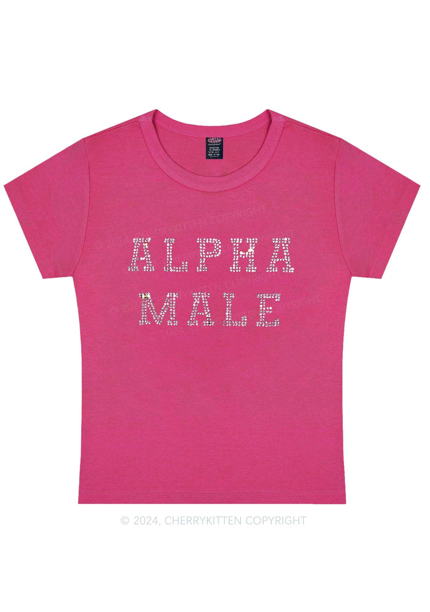 Rhinestone Alpha Male Y2K Baby Tee 