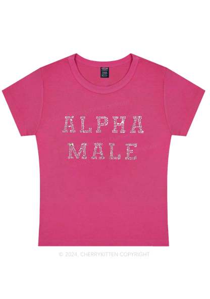 Rhinestone Alpha Male Y2K Baby Tee 