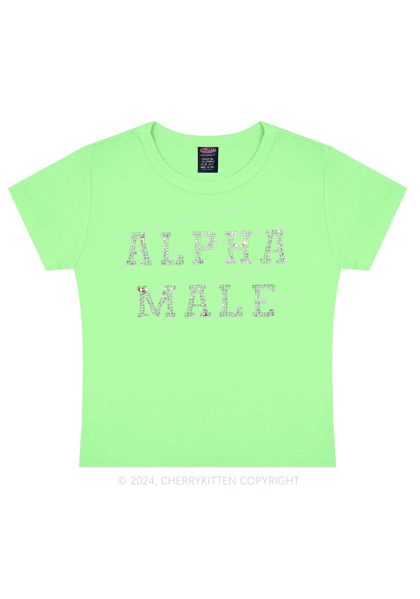 Rhinestone Alpha Male Y2K Baby Tee 