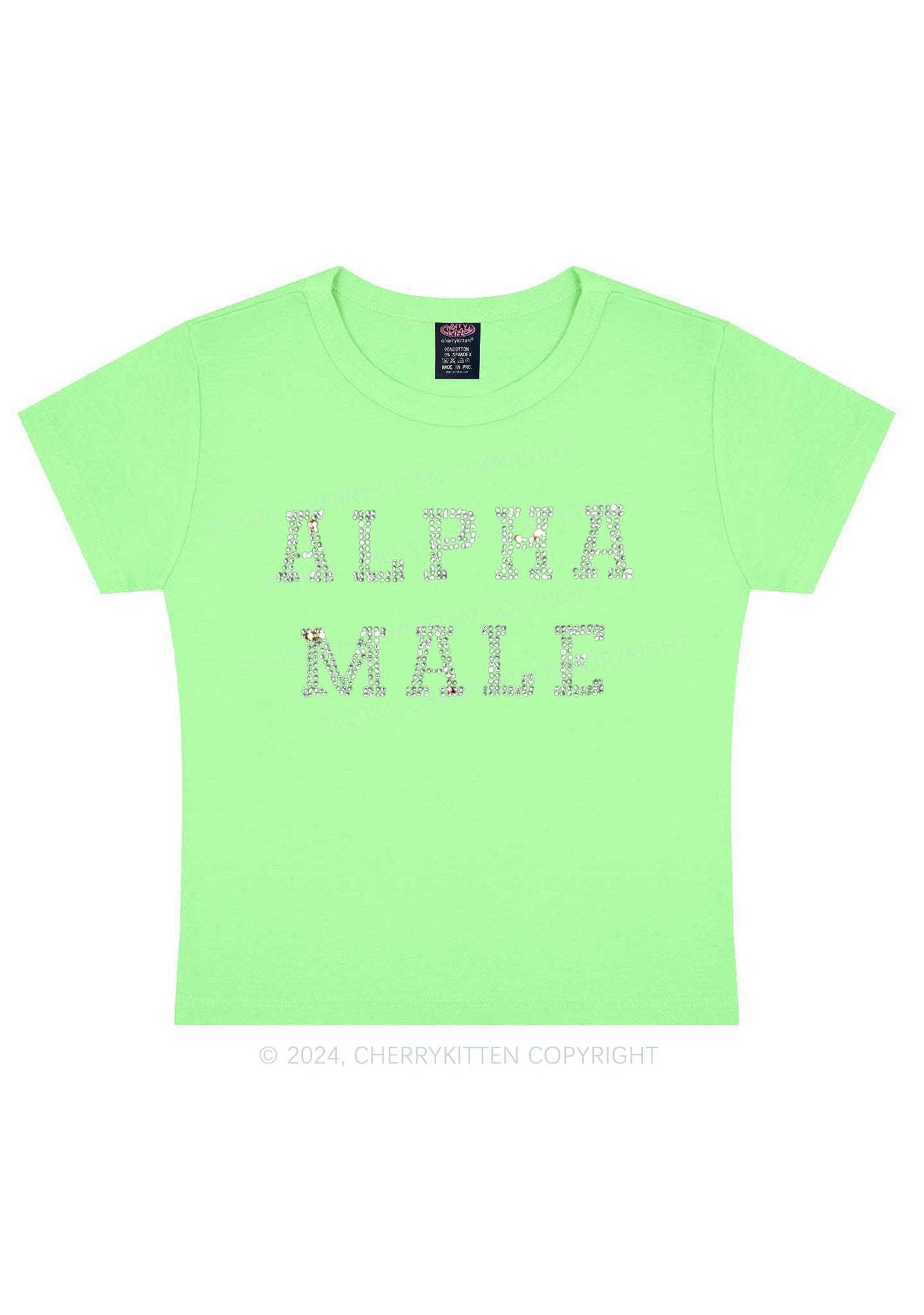 Rhinestone Alpha Male Y2K Baby Tee 