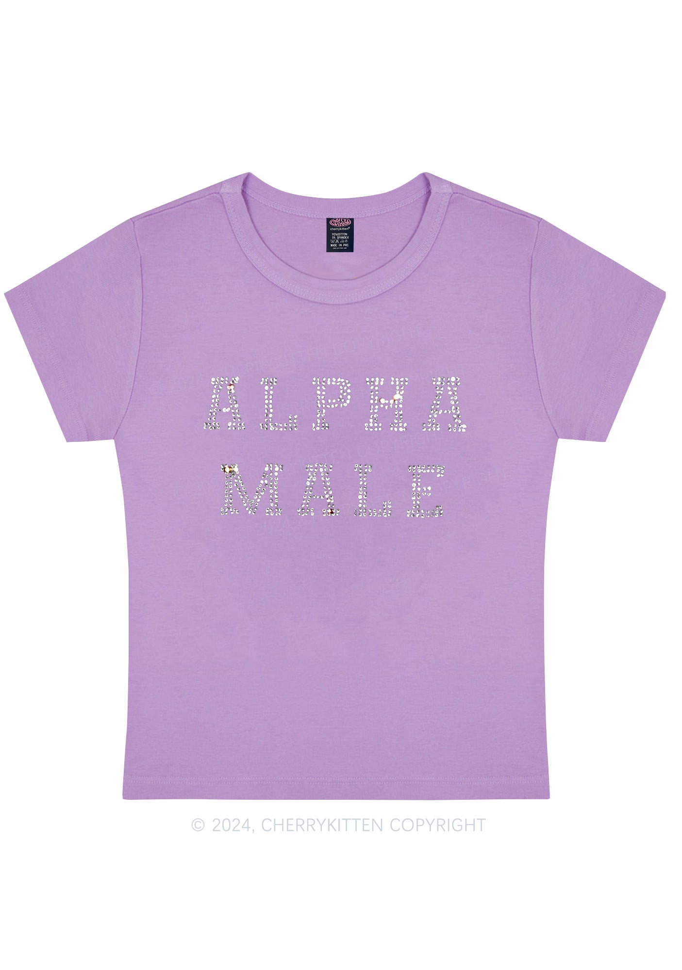 Rhinestone Alpha Male Y2K Baby Tee 