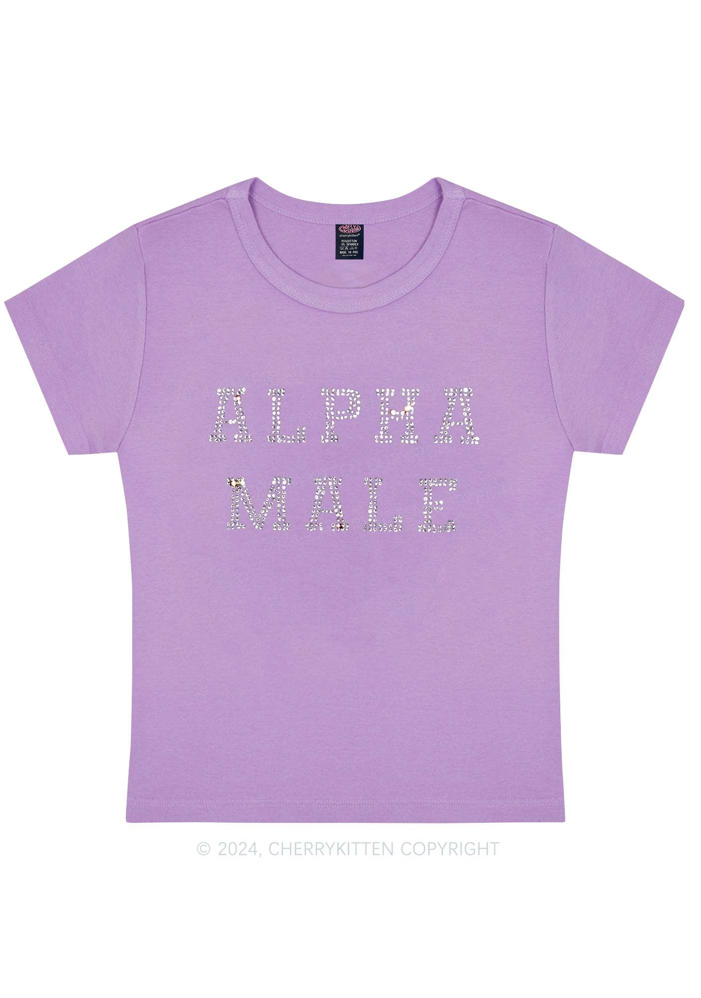 Rhinestone Alpha Male Y2K Baby Tee 