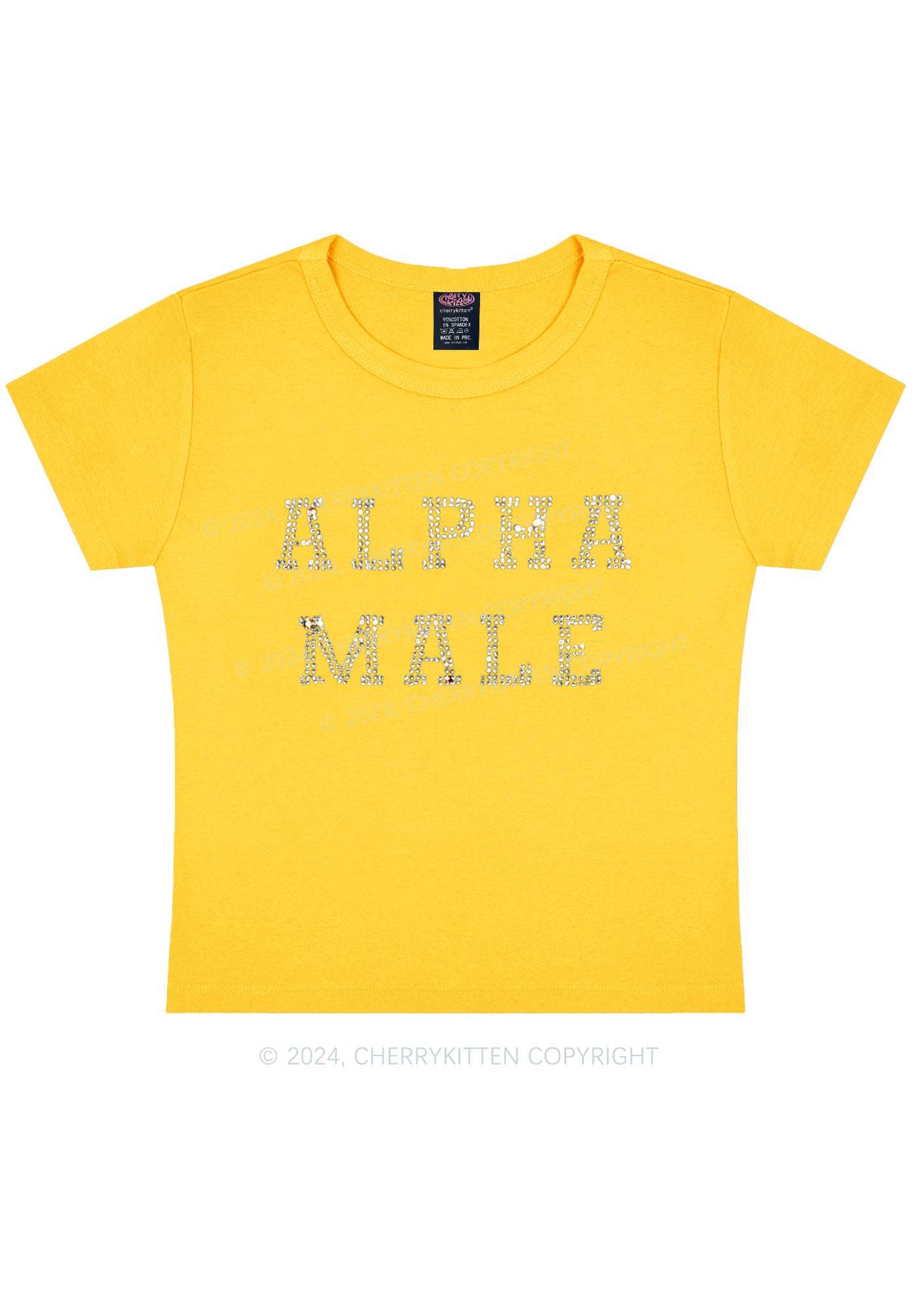 Rhinestone Alpha Male Y2K Baby Tee 