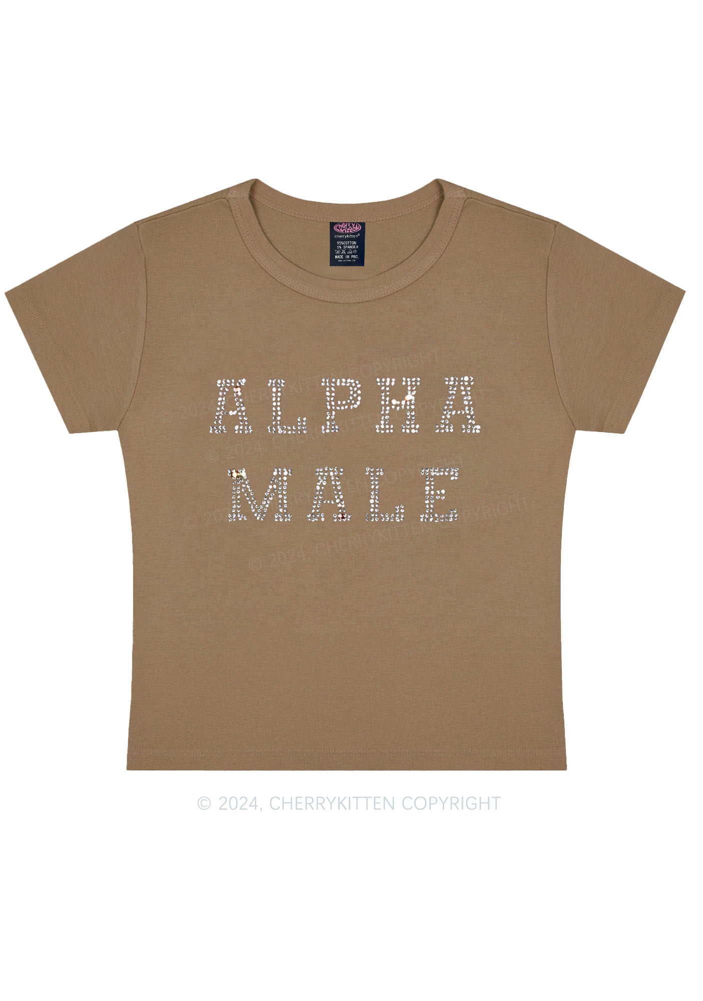 Rhinestone Alpha Male Y2K Baby Tee 