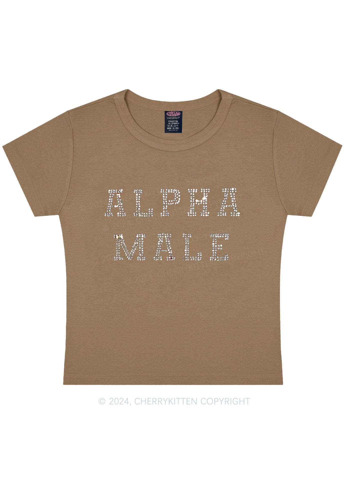 Rhinestone Alpha Male Y2K Baby Tee 
