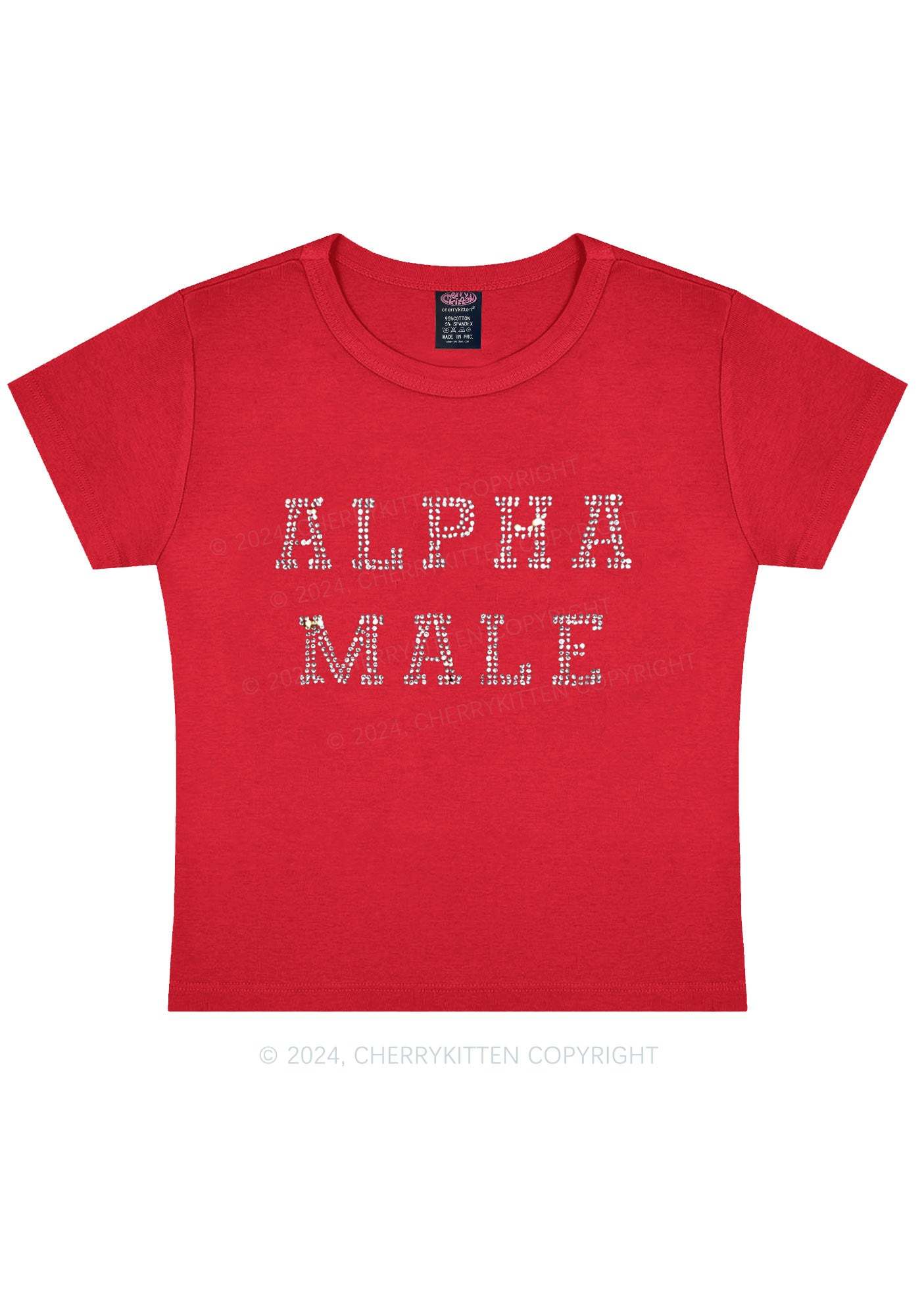 Rhinestone Alpha Male Y2K Baby Tee 