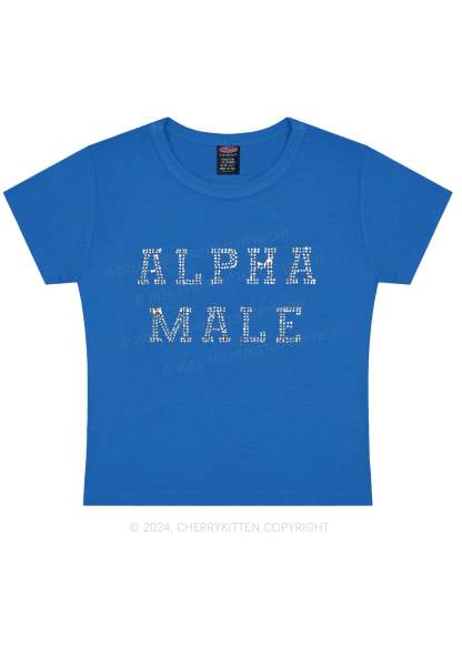 Rhinestone Alpha Male Y2K Baby Tee 